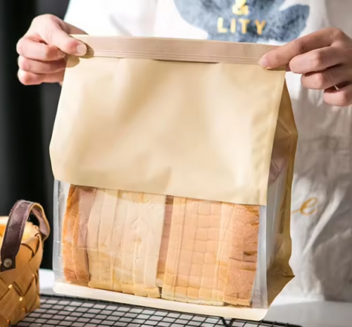 Custom Paper Bread Bags For Round Loaves With Zipper