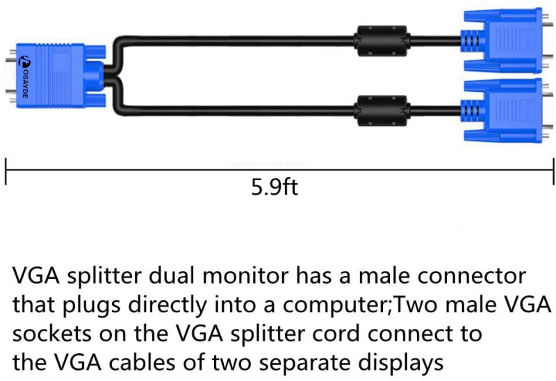 IT OSAYDE VGA SVGA HD Cable Male-to-Male Video Cable