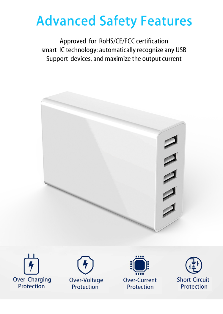 smart current distribution support 5W usb charger