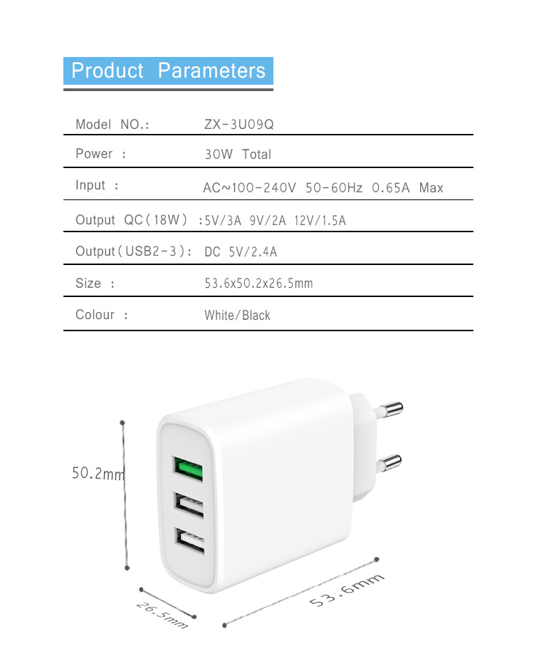 Small Portable Phone Charger 3 ports