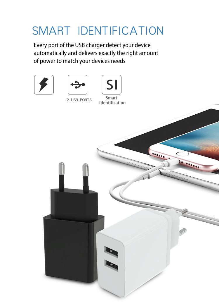 2- Port USB Wall Charger Plug 3.1A Power Adapter