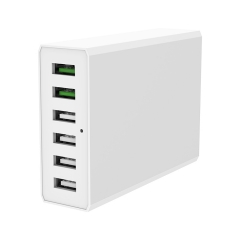 Multi Usb Port Desktop Charger 6 ports 60W white black EU US KC UK plug