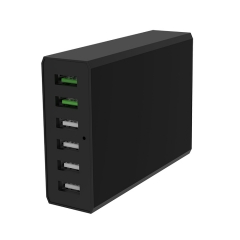 Multi Usb Port Desktop Charger 6 ports 60W white black EU US KC UK plug