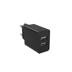 Dual Usb Wall Charger 12W 5V/2.4A 2 ports EU US KR UK plug white black