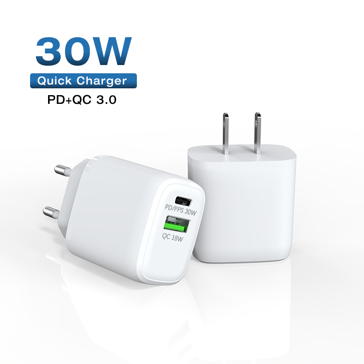 pd30w dual ports 18w usb wall charger