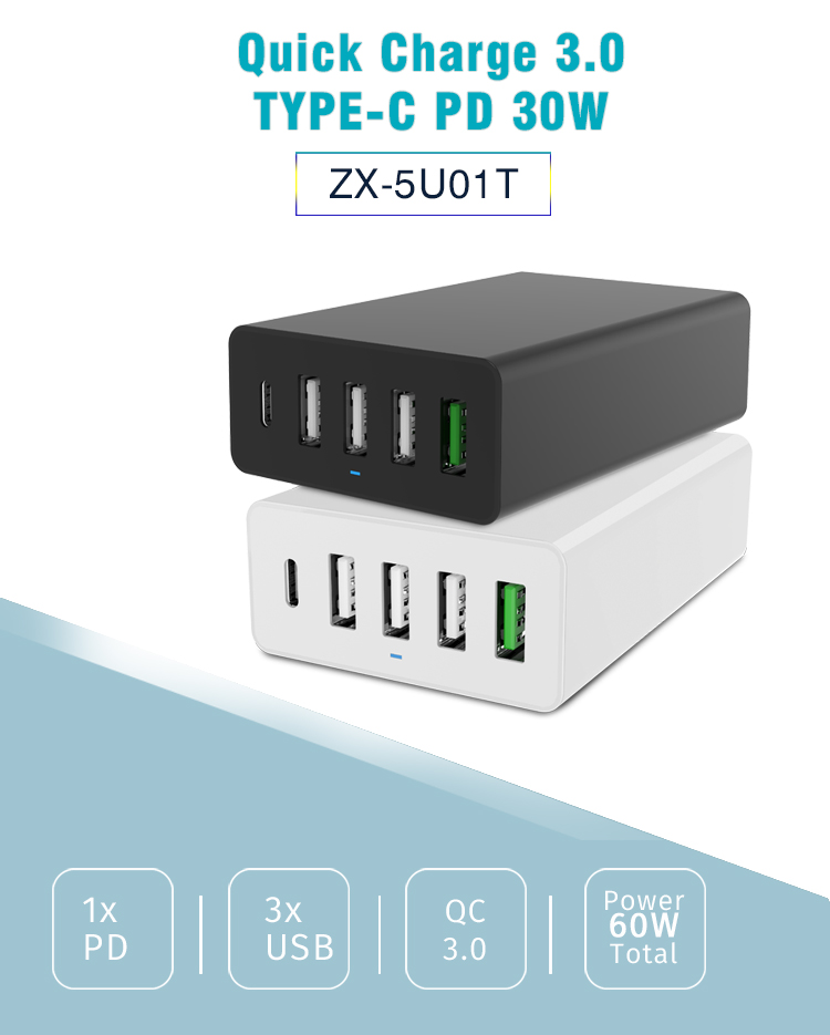 5 port 60w Chargers For Smart Phones