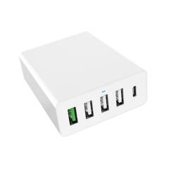 ZONSAN CE KC Certified 60W 5 Slot Type C USB Multi Charger Station EU US KR UK BR AU