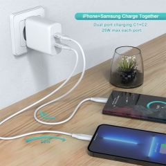 ZONSAN 45W Dual USB C Charger Fast PD Charger for iPhone,Samsung EU/US/KR/UK/EU Plug