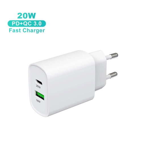 ZONSAN 20W PD PPS Dual Ports Charger UK US EU KR