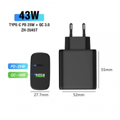 ZONSAN 2 Slots USB-C 25W Fasct Charger