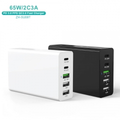 65W Cost performance CE ROSH Desktop 5 Port Charger For Mobile Phones USB Devices