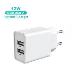 ZONSAN Dual Usb Wall Charger 12W 5V/2.4A 2 ports EU US KR UK plug In Black