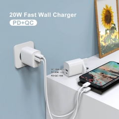 ZONSAN 20W usb-c PD fast charging dual ports wall charger KR plug white black