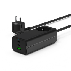 ZONSAN Black Power Strips Multi-Socket Outlet With 1 USB-A + 2 USB-C Charging Ports