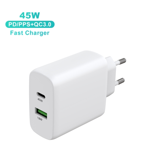 Wholesale power delivery QC 3.0 charger 18W 45W USB Type C Quick PD Wall Charger For Laptop Tablet