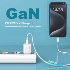 30W PD/PPS 1-Port GaN Charger for iPhone Samsung