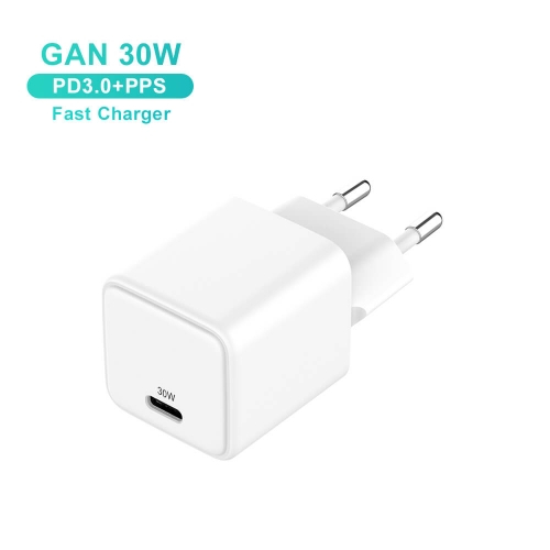 30W PD/PPS 1-Port GaN Charger for iPhone Samsung