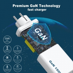 US UK KR EU Plug 4 Port USB Type C PD QC Fast Quick Charging 150W GaN Charger