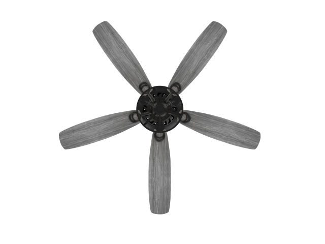 52 Inch Grey 5 Blades Iron Art Grey Ceiling Fan with Light Remote Control