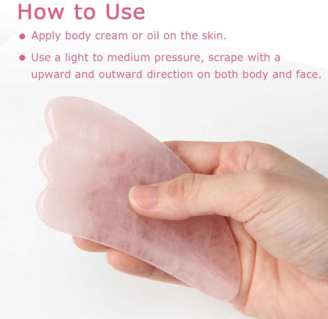 Hot Sell Natural Stone Rose Quartz Gua Sha Massager Pink Crystal Gua Sha Massage Tools