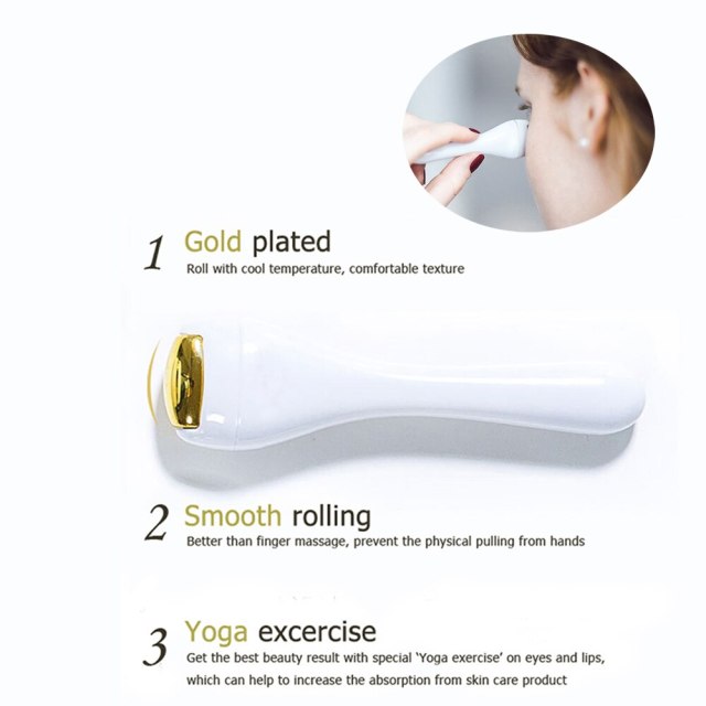 China manufacturer Ridoki Gold Roller for Eyes Skin Tightening Anti-wrinkle Massage Roller