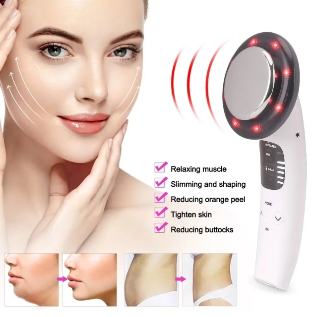 Ultrasonic Vibration Massage Far Infrared Micro Current Relax Muscle Shaping Tighten Skin Body LED Slimming Fat Burning Machine