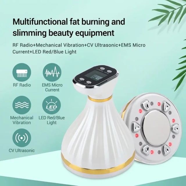 Beauty Device Fat Remover Device Mini Fat Burning Vibration LED Ultrasonic EMS RF Body Weight Loss Slimming Machine