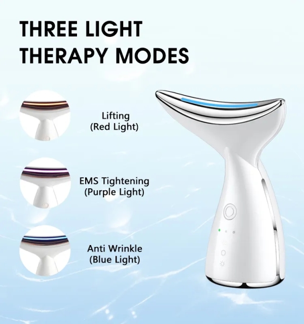 EMS Tightening Neck Lifting LED Photon Therapy Anti Wrinkle Remove Double Chin Skin Care Massage Tool Facial Neck Wrinkle Remover