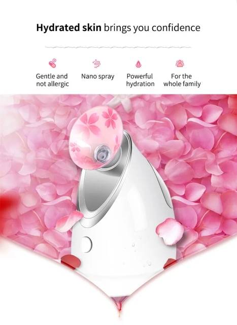 Home Facial Steamer Oxygen Injector Vaporizer Warm Mist Humidifier Atomizer Moisturizing Beauty Face SPA Steamer
