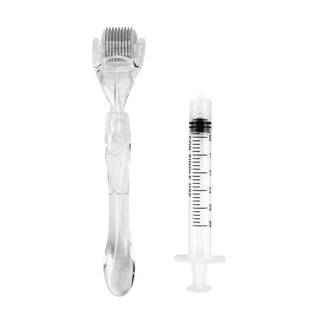 New Designed 540 Stainless 0.2-3mm Handle and Syringe Dual Purpose Serum Injector Derma Roller