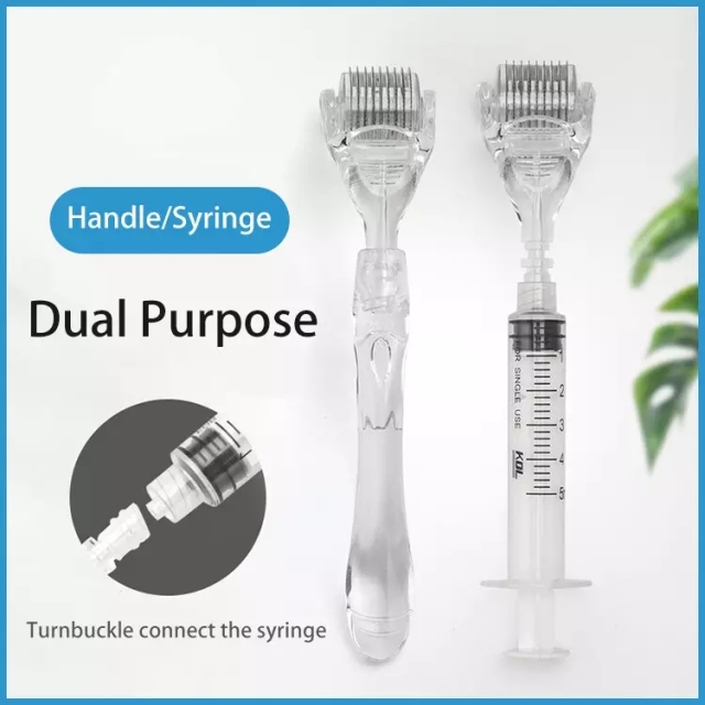 New Designed 540 Stainless 0.2-3mm Handle and Syringe Dual Purpose Serum Injector Derma Roller