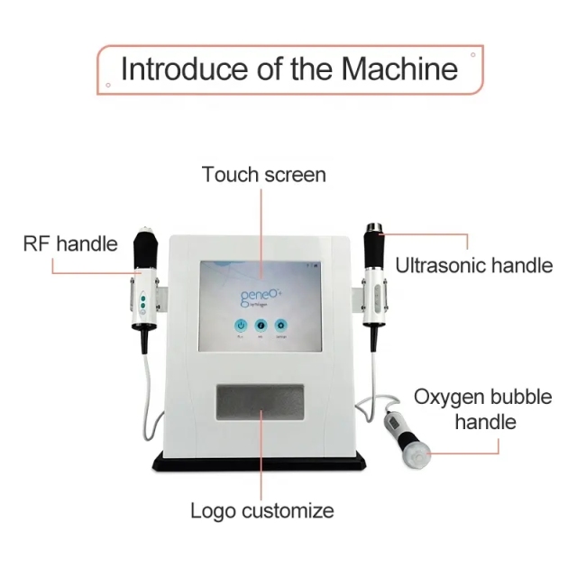 Professional Geneo Hyperbaric Water Oxygen Infusion Spray Facial Ultrasound RF Peeling Bubble Hydra Machine