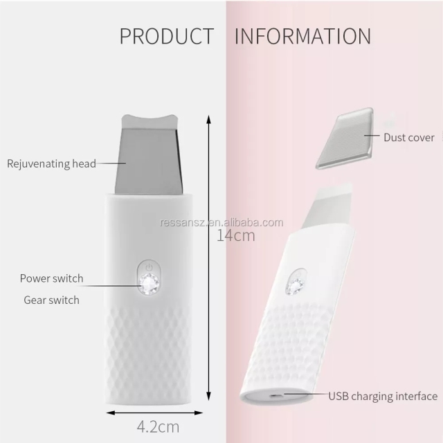 Ultrasonic Skin Scrubber Cleanser Face Cleansing Acne Removal Facial Massager Ultrasound Peeling