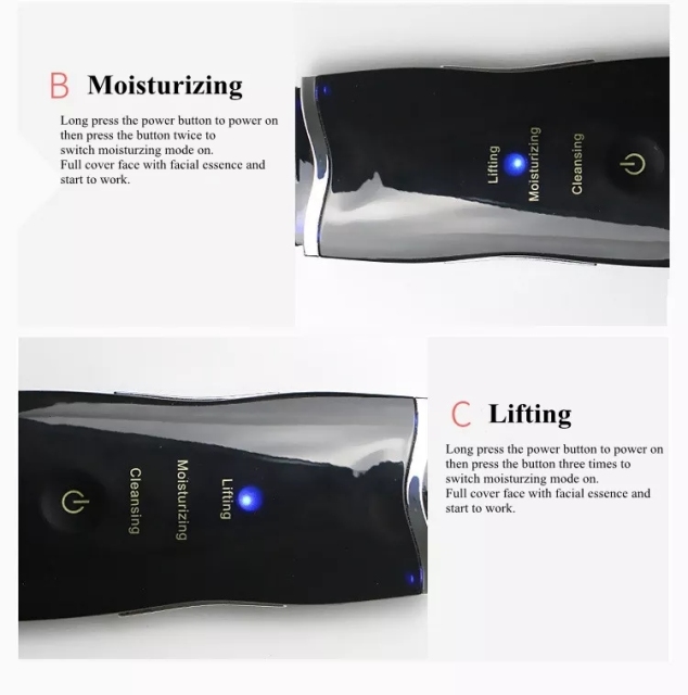 Ultrasonic Skin Scrubber Wireless Face Scraper Lifting Moisturizing Cleaning USB Chargeable