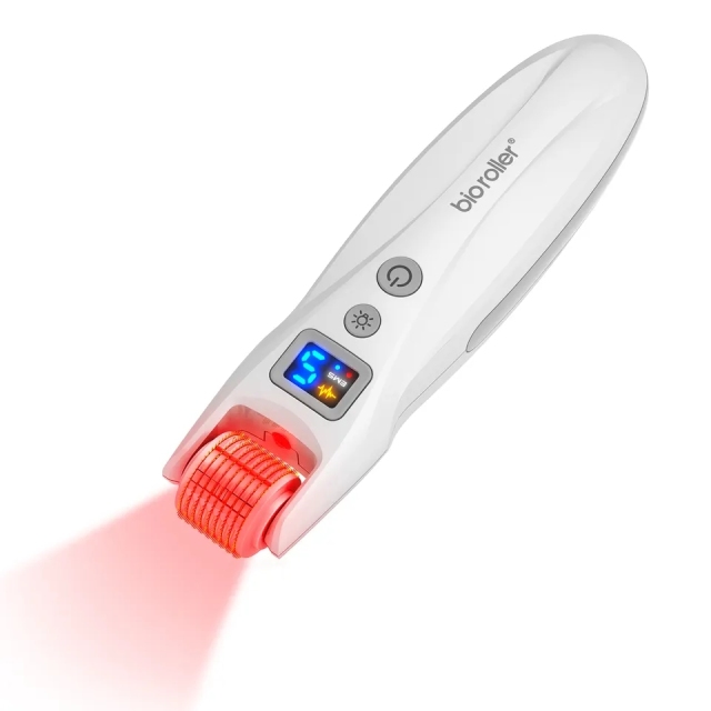 EMS Microcurrent Microneedling Replaceable Head Lifting Beauty Massage Anti Wrinkle Aging LED 540pin Derma Roller