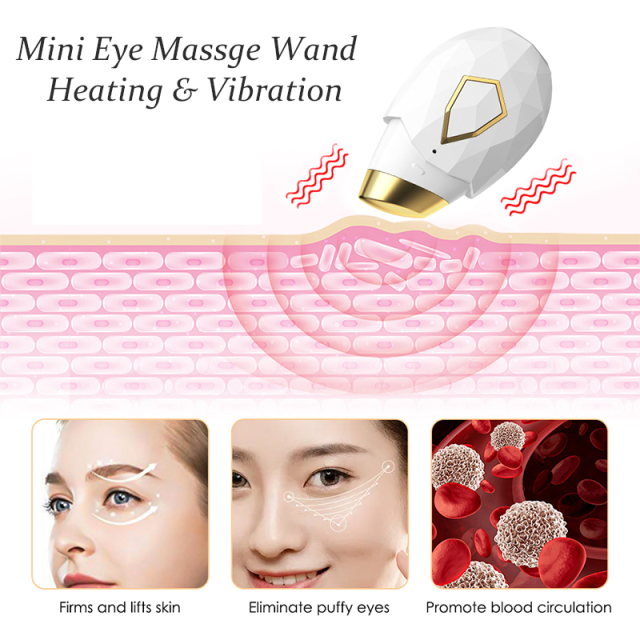 Fashion Multifunction Equipment Intelligent Eye Care RF Massager Wand Heating Vibrating Anti Wrinkle Eye Massage Pen