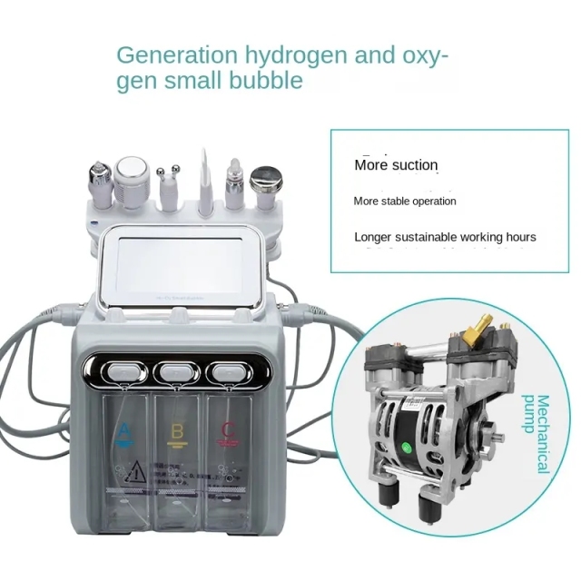 Facial Beauty Machine 6 in 1 Multifunctional Blackhead Remover Vacuum Pore Removal Aqua Peel Hydra Oxygen Microdermabrasion