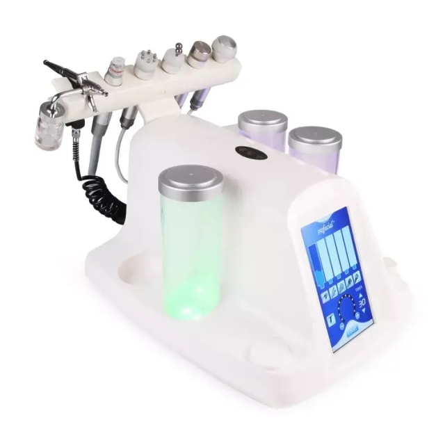 7 in 1 RF Oxygen Injector Facial Microcurrent LED Mask Deep Cleaning Small Bubble Machine Skin Care Hydra Dermabrasion Machine