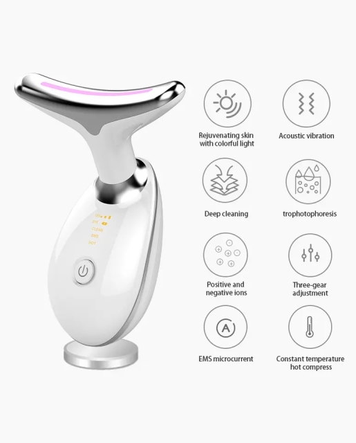 Tightening Wrinkle Removal Anti-Aging Facial Lift Wrinkle Remover Neck Facial EMS LED Light Beauty Device