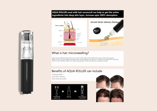 AR105 Microneedle Derma Roller Serum Applicator for Woman / Man Beard Oil Bottle Nano Microneedling Smart Infusion
