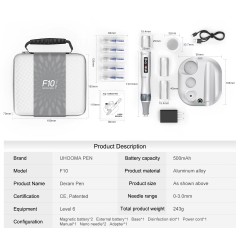 New 2025 Multifunctional Derma Pen with Two Magnetic Batteries Charge F10