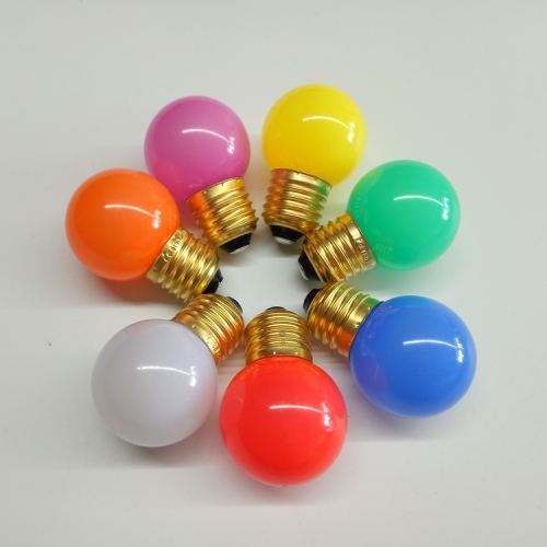 Waterproof led festoon globe 24V 230V E27 G45 plastic colored bulb