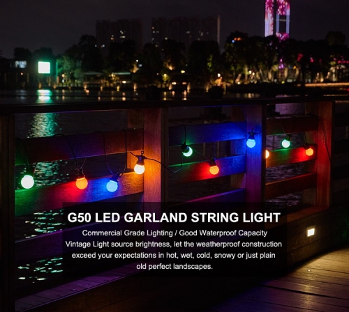 Waterproof garlands led string lights G50 festoon lights