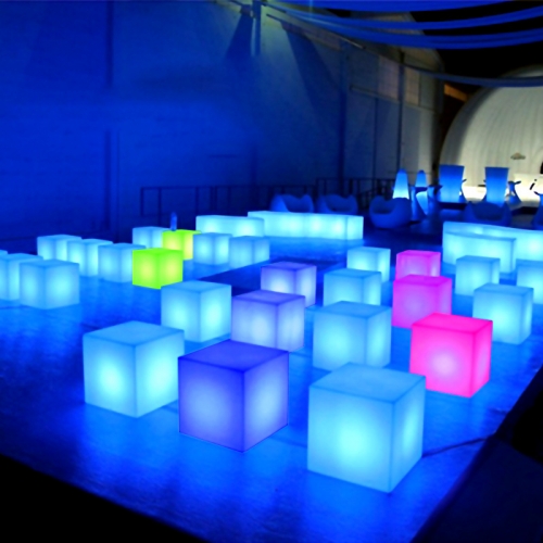 Square led cube chair for stage bar and indoor decorations