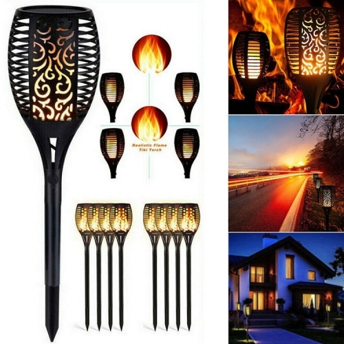 Led solar flickering flame torch lights outdoor landscape decoration solar dancing flame light garden lamp