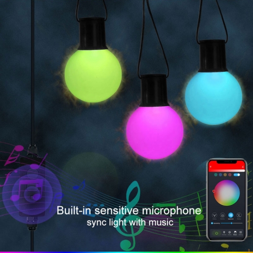 WENDADECO New products Christmas G40 globe bulb smart string lights outdoor decoration mobile phone control