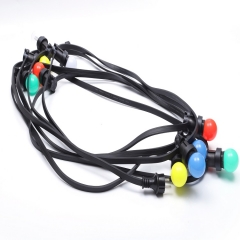 Hot sale Holiday lighting Festoon lights Black cable Wires b22 E27 Bulb 24v flat Belt Led String Light