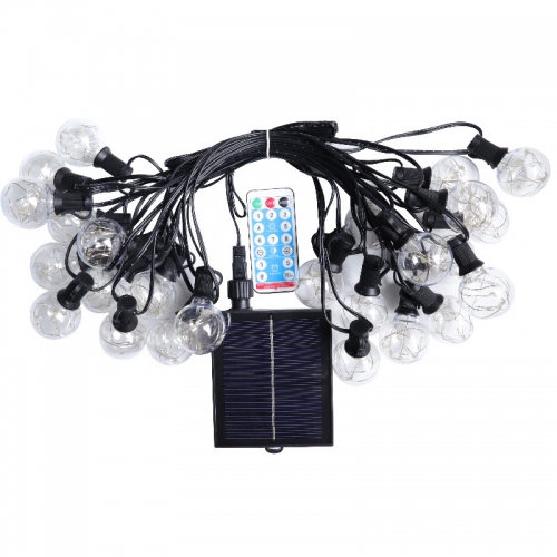 Outdoor waterproof hanging dimmable shatterproof med starburst string 25 led solar g40 copper wire bulb fairy string lights