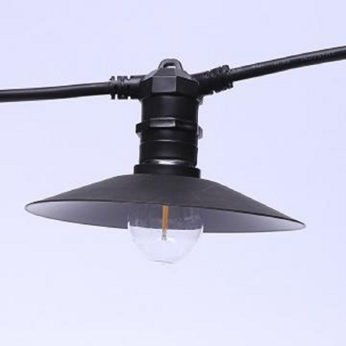 High Quality black plastic Modern PVC Round e27 belt light Lampshade Waterproof for Festoon Light Outdoor Use