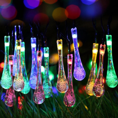 Solar Power Colorful Water Droplets String Light Led Solar christmas lights Outdoor solar led light strings